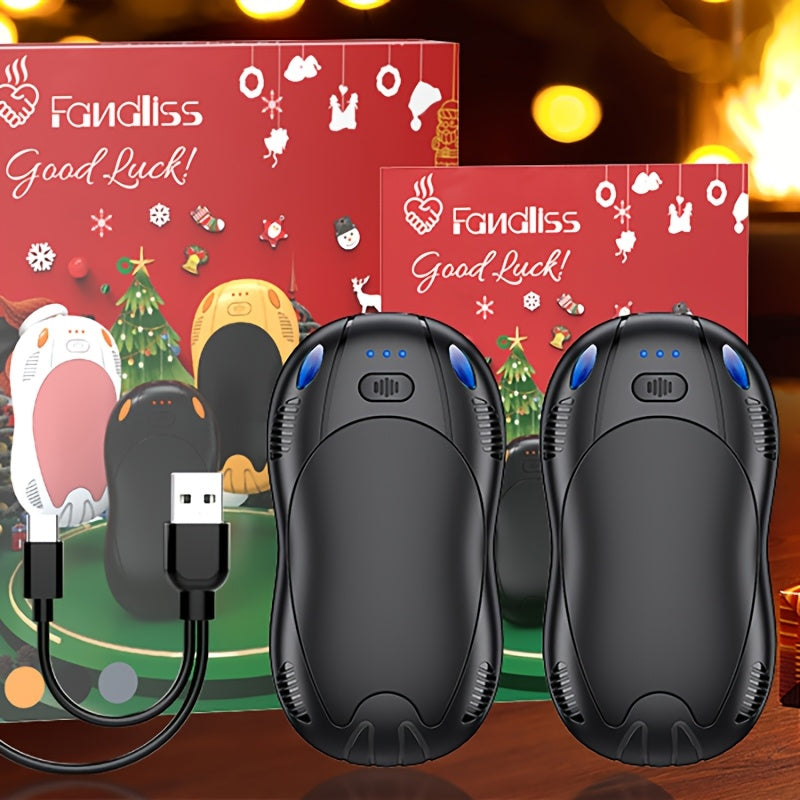 Double Sided Heating 2-in-1 Magnetic Suction Hand Warmer, 3-speed Temperature Control Adjustment, Essential For Skiing, Camping, And Mountaineering, Winter Hand Warmer, Travel Essentials, Winter Accessories, Portable Heater