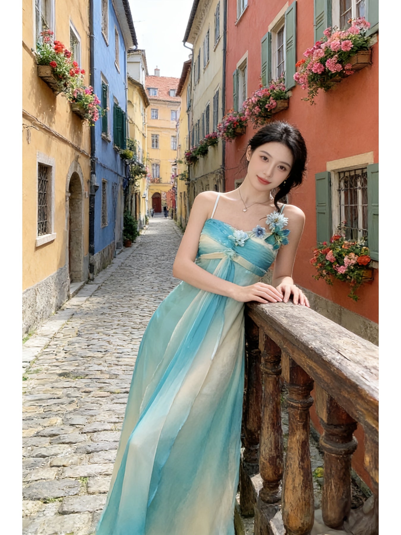 Dopamine Stunning Design Seaside Vacation Style Camisole Dress for Women | Summer Waist-Tightening Fairy Long Dress, Elegant Off the Shoulder, Solid Color, Perfect for Adult