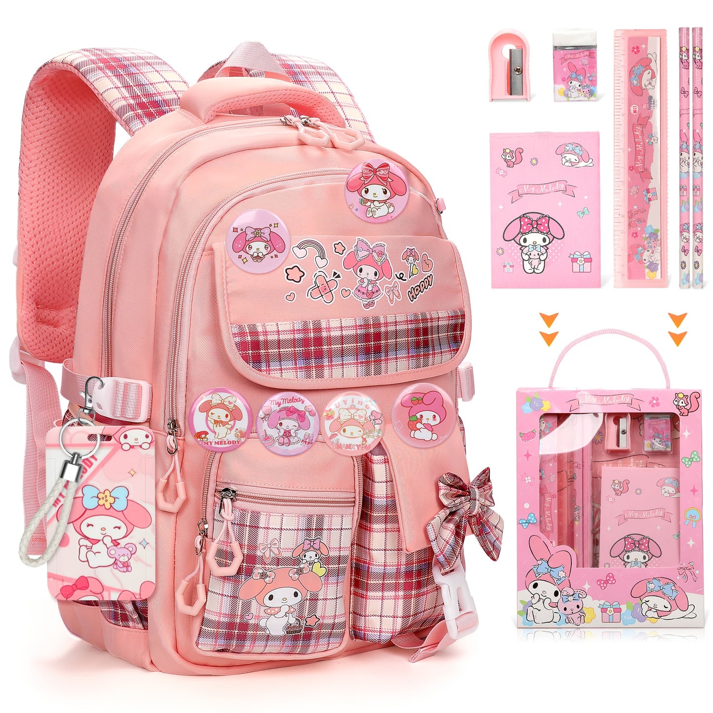 Sanrio For My Melody Backpack With Card Holder And Pockets