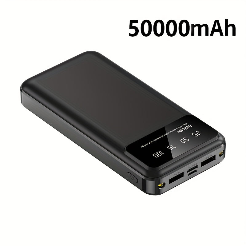 HINNEC 50000mAh Portable Power Bank with USB Type C LED Display and Flashlight for Outdoor Travel Emergency Backup