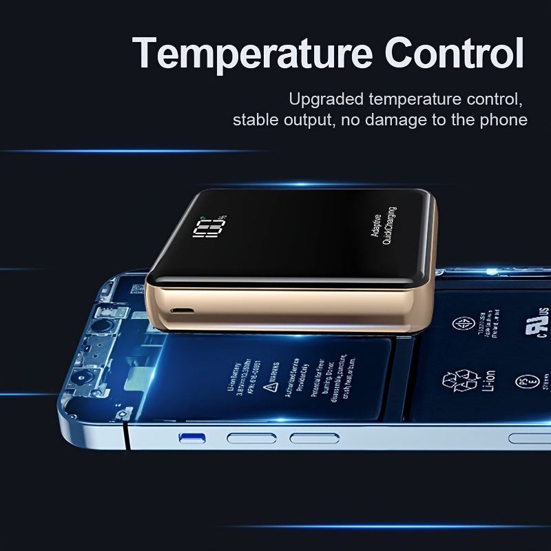 KAXOE 30000mAh 20000mAh High-Capacity Super Fast Charging Power Bank Portable Charger Fast Charging with LED Display Built-in 4 Cables Mobile Battery for iPhone for Samsung for Tablet