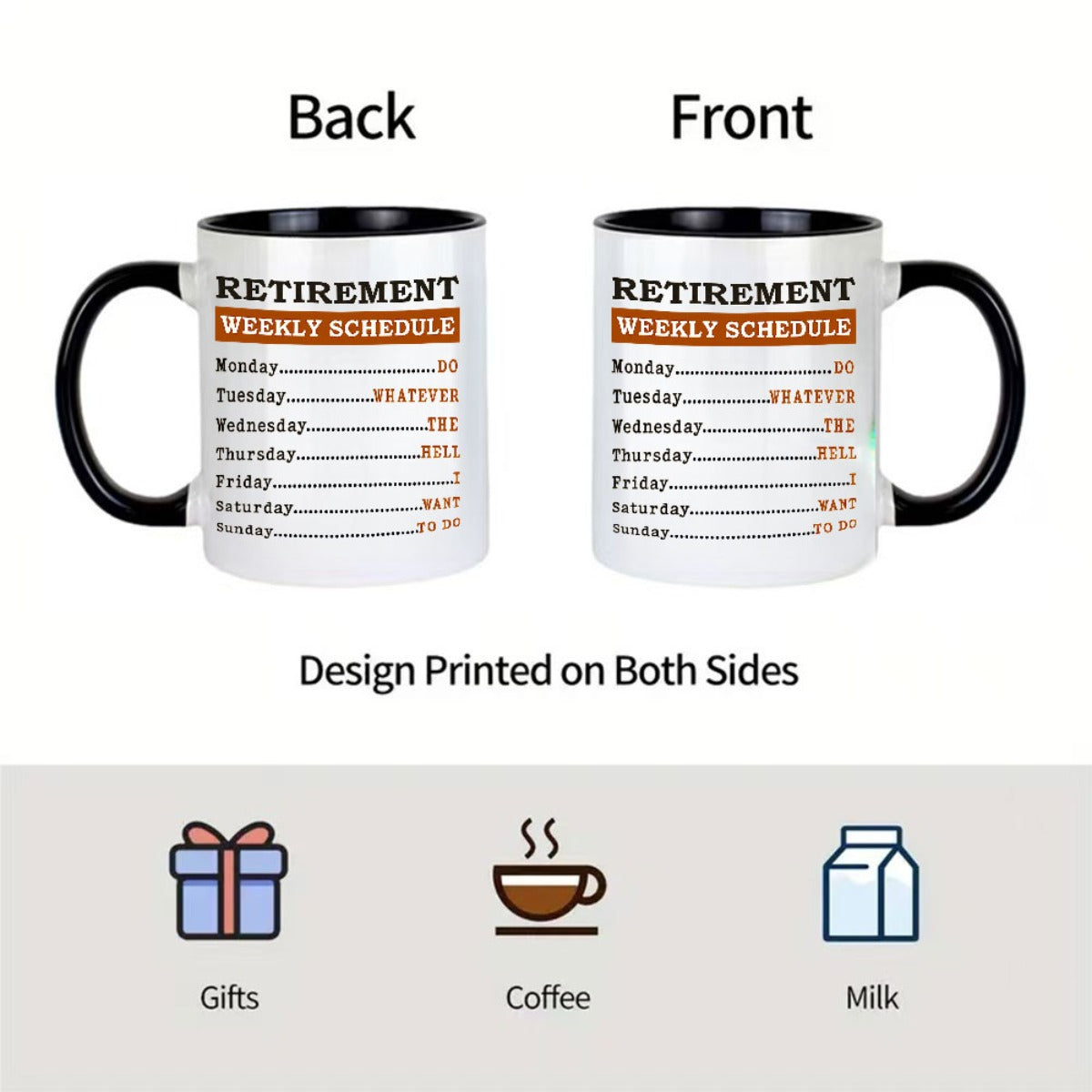 Humorous 11oz Ceramic Coffee Mug With Weekly Schedule Design Ideal Gift For Parents Colleagues Office Retirement
