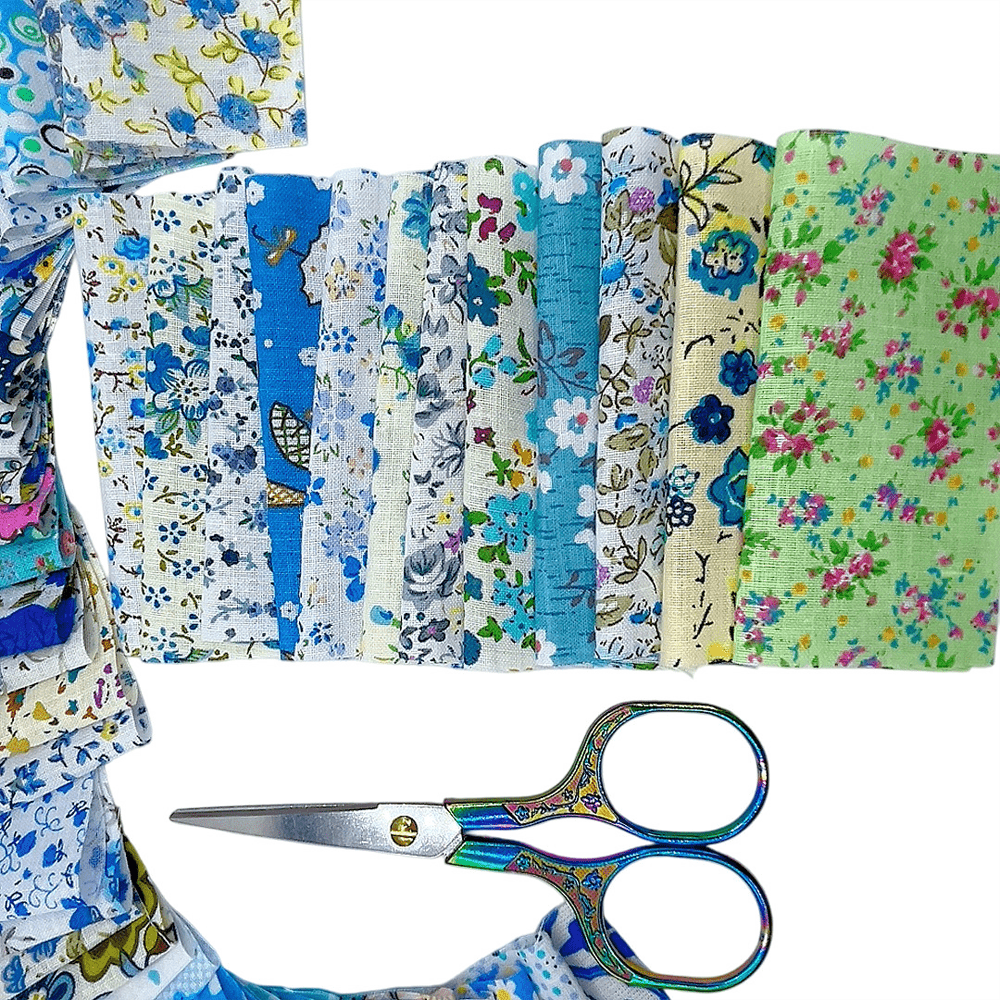 98Pcs Cotton Jelly Roll Patchwork Fabric Set For DIY