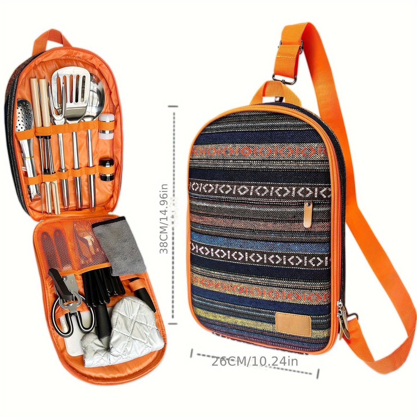 Portable Camping Kitchen Utensil Set-31pcs Camping Essentials Camping Accessories Gear Must Haves Camping Cookware Kit, Stainless Steel Outdoor Cooking And Grilling Utensil Organizer Travel Set Perfect for Travel, Picnics, RV