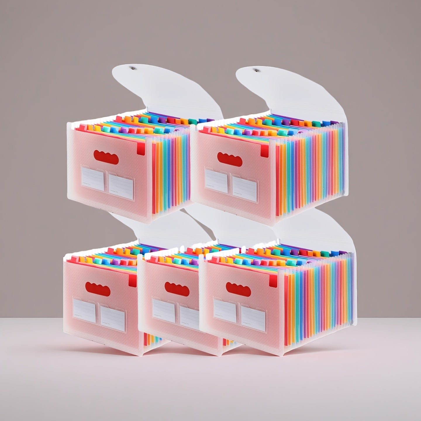 1pc/2pcs/5pcs Folder Multi-Purpose Standing Document Folder Expandable A4 File Folder 25 Pockets Colored Index Tabs For Office School Home