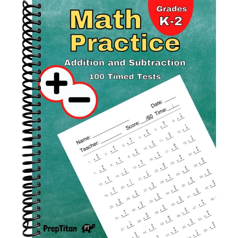 Math Practice Addition And Subtraction 100 Timed Tests K 2