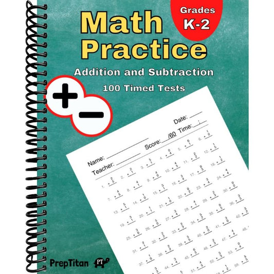 Math Practice Addition And Subtraction 100 Timed Tests K 2