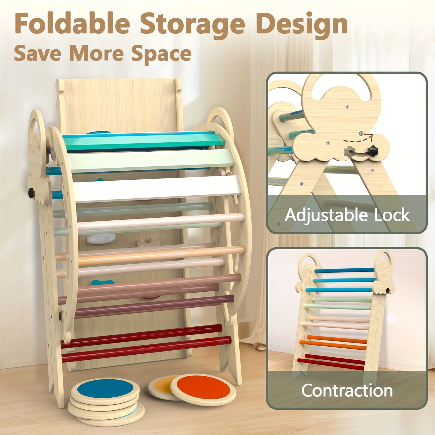 Pikler Triangle Set With Cushion and Bonus Stepping Stones