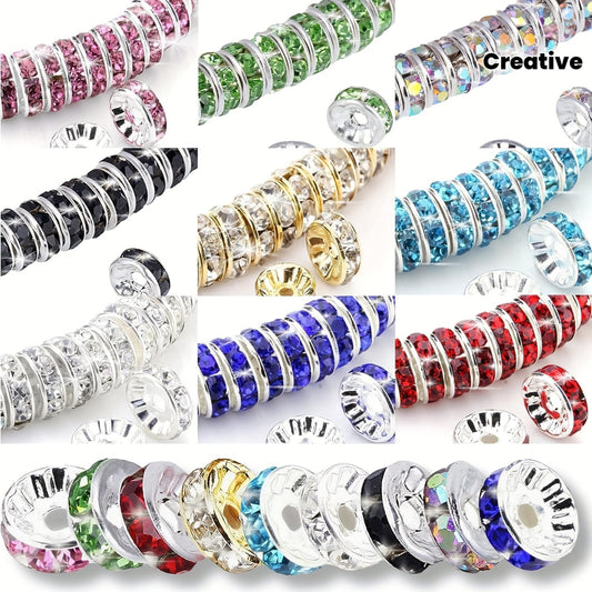 1080pcs Crystal and Rhinestone Spacer Beads for DIY Jewelry Making