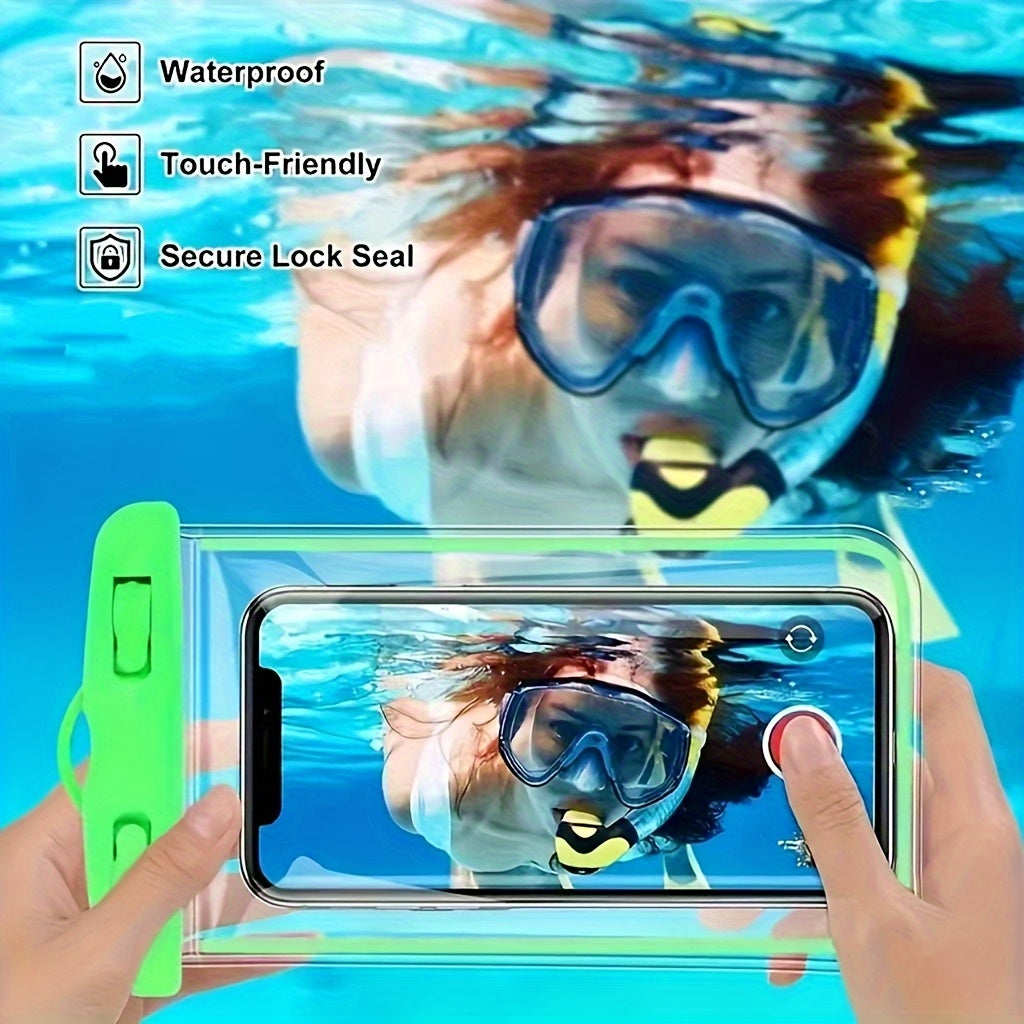 101Pcs Universal PVC Phone Bag With Adjustable Lanyard For 7 Inch Smartphones Beach Vacations Water Sports Gift