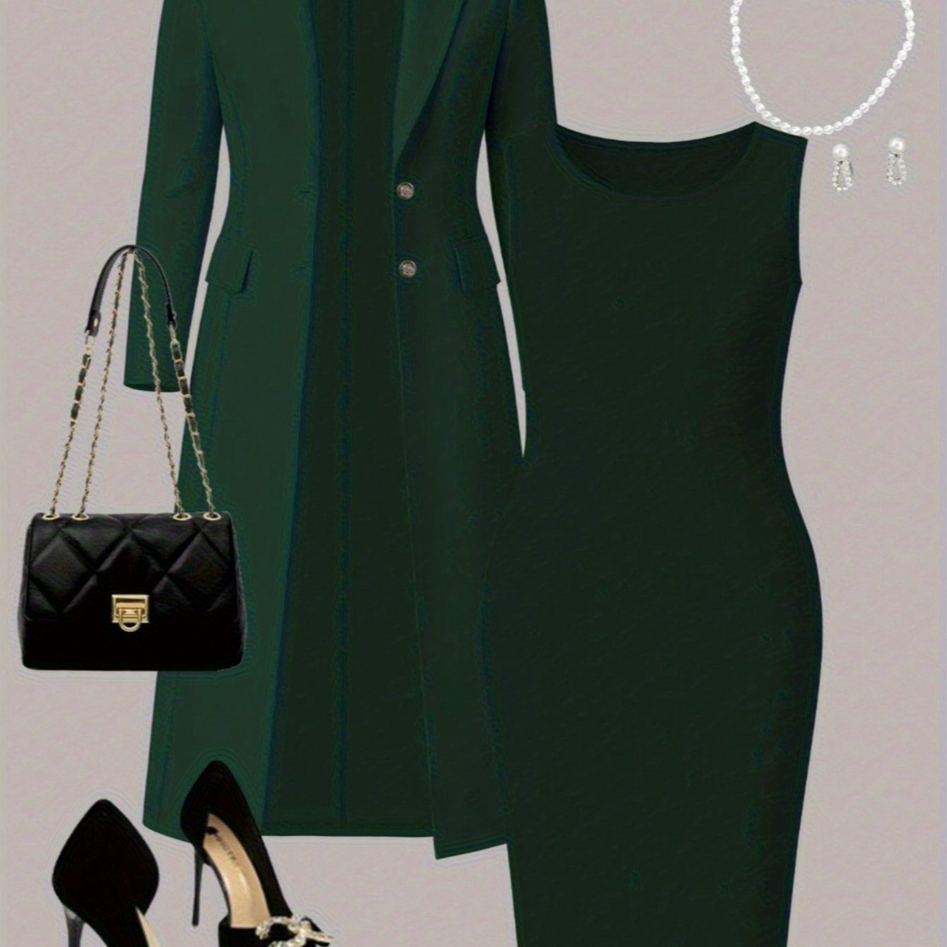 2 Piece Women's Suit Set With Lapel Trench Vest And Skirt For Autumn Winter Office Wear And Evening Occasions