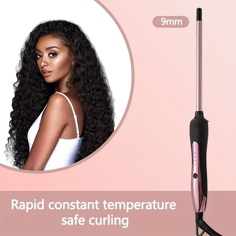 Compact Curling Iron With Ceramic Coating Heats Fast