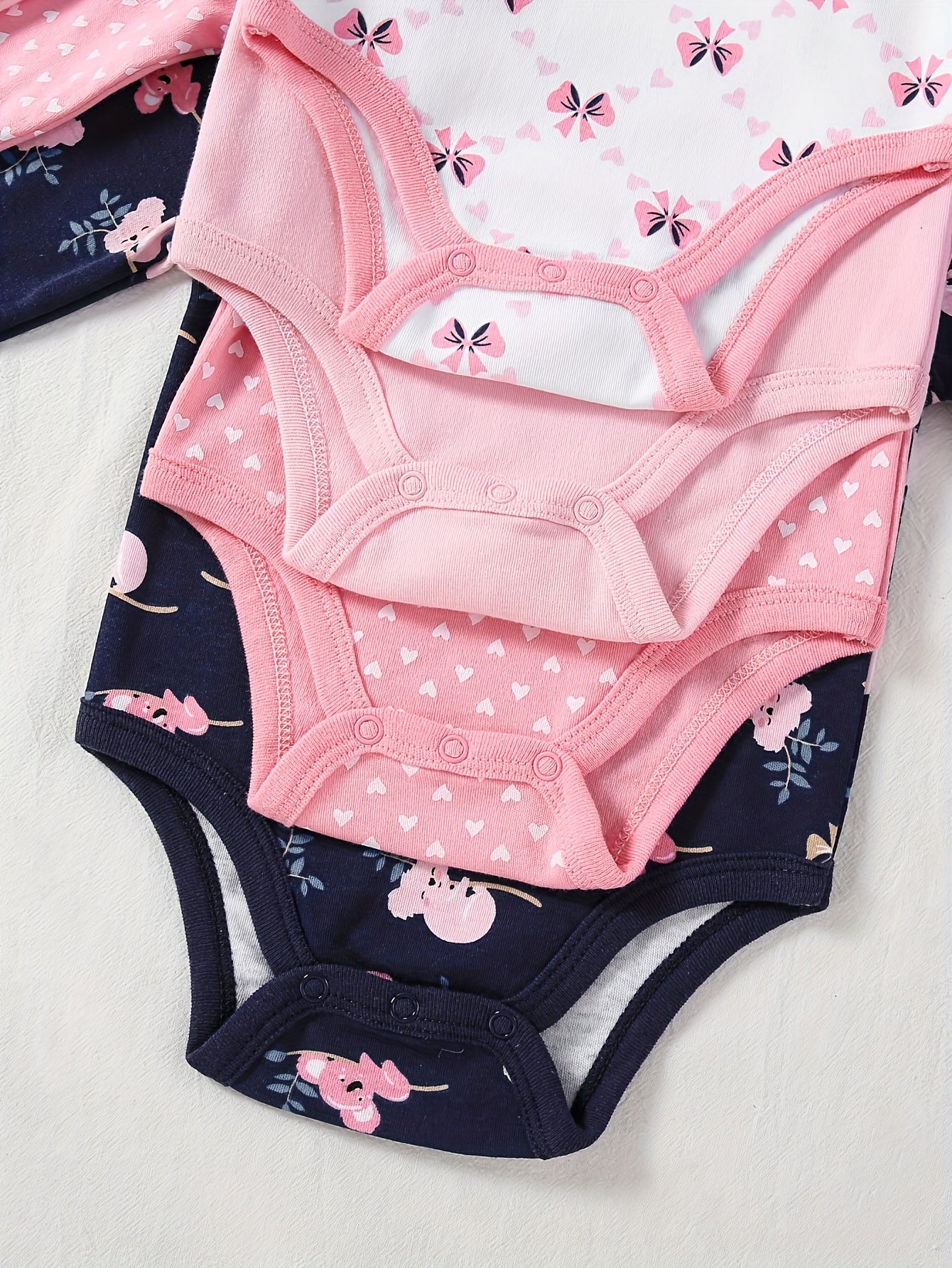 4pcs Baby Girl Long Sleeve Romper Set - Pink Koala & Animal Print Jumpsuits, All-Season Soft Crawling Outfits, Snap-Fit Bodysuits ( to 236.22inch), Machine Washable Clothes for, Perfect for Outdoor