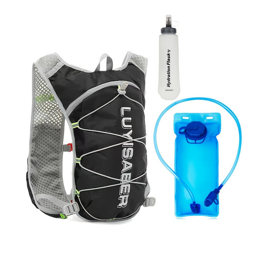 3pcs (backpack + 67.63oz water bag + 16.91oz soft kettle) Unisex outdoor sports water bag backpack light and breathable design outdoor riding bag marathon water bag hiking supply backpack combination, Travel Essentials, Hikin