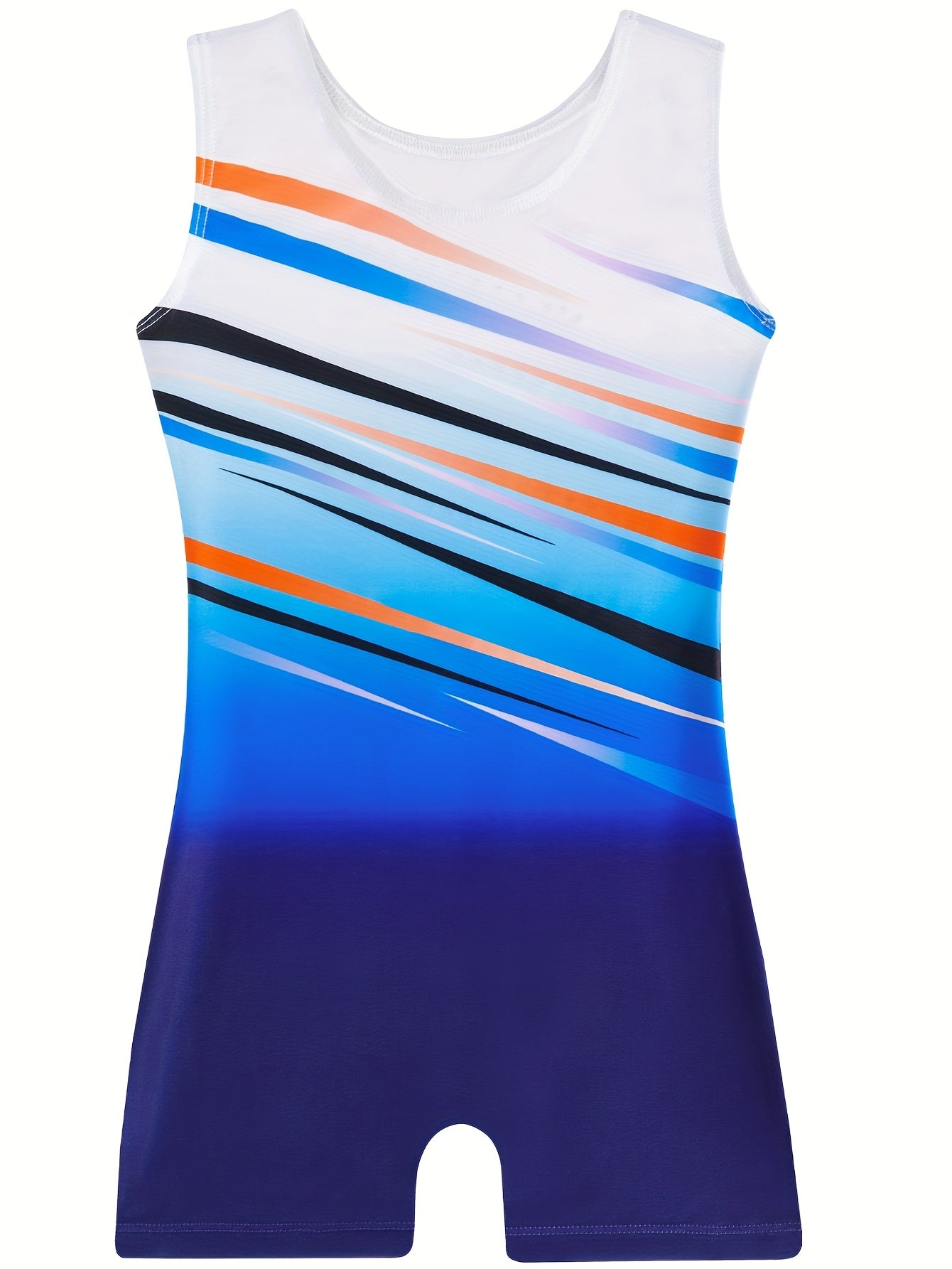 2 Piece Girls Gymnastics Leotards Hairband Sleeveless Unitard Gradient Sequin Design Rhinestone Embellishments Ages 3