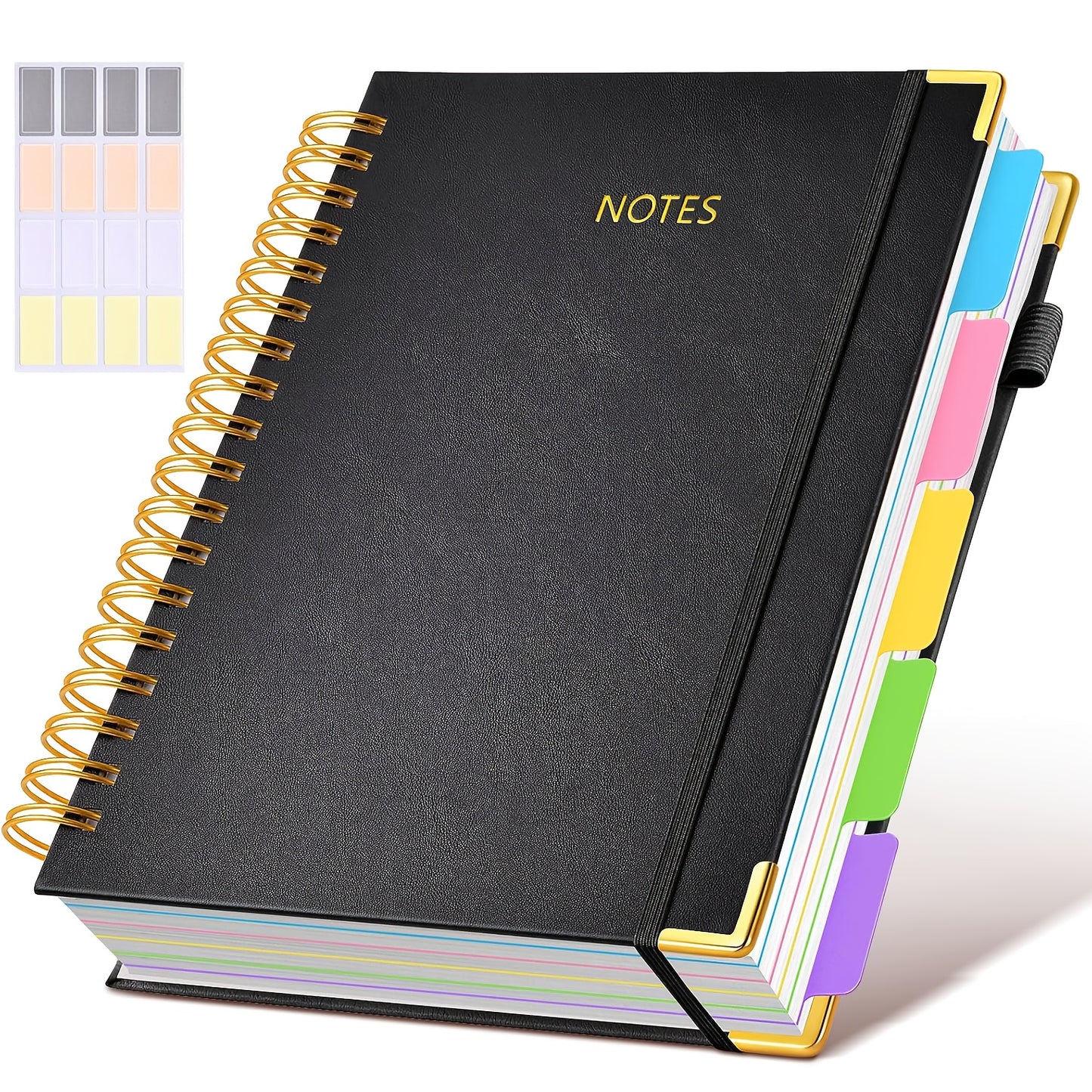 Hardcover Spiral Notebook With Removable Dividers And Tabs 300 Pages