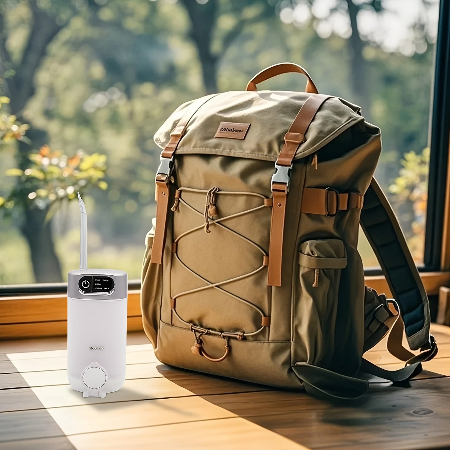 ROOMAN HP-01 Portable Smart Water Flosser Teeth Cleaner, Retractable Oral Irrigator, 6 Pulse Gears, 5 Accessories Travel Accessories Must Haves, USB Charging Design