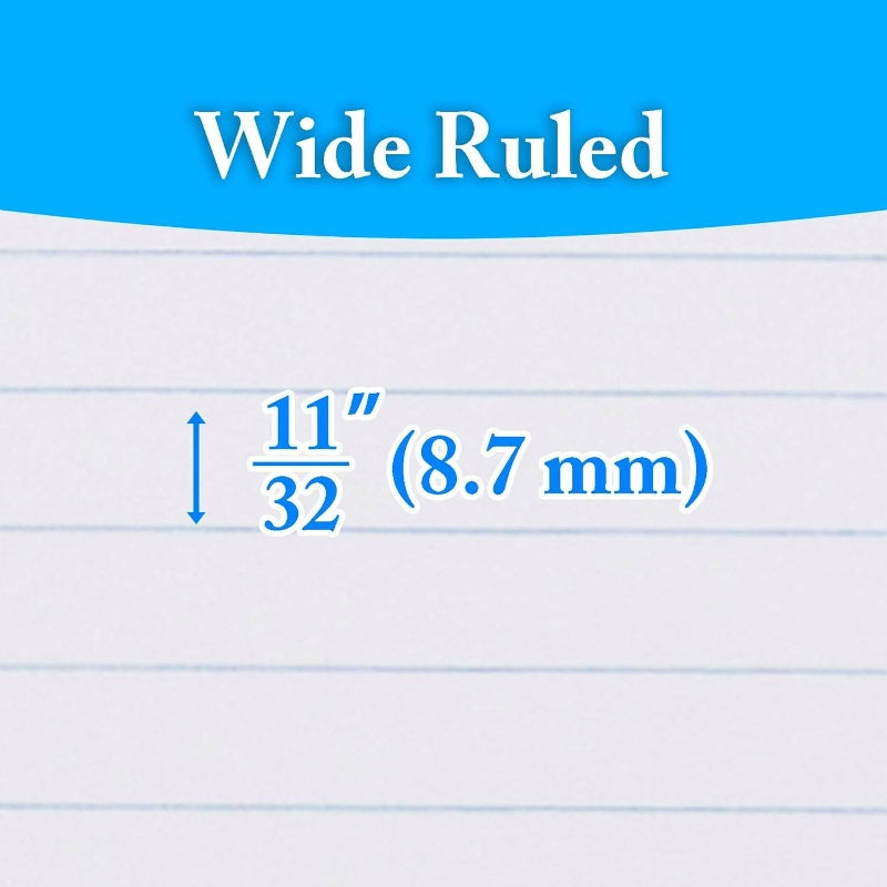 Notebook Wide Ruled 1 Subject 80 Sheets Wireless Notebooks, 3 Punched Holes Lined Composition Book, Assorted Color, 24 - Pack