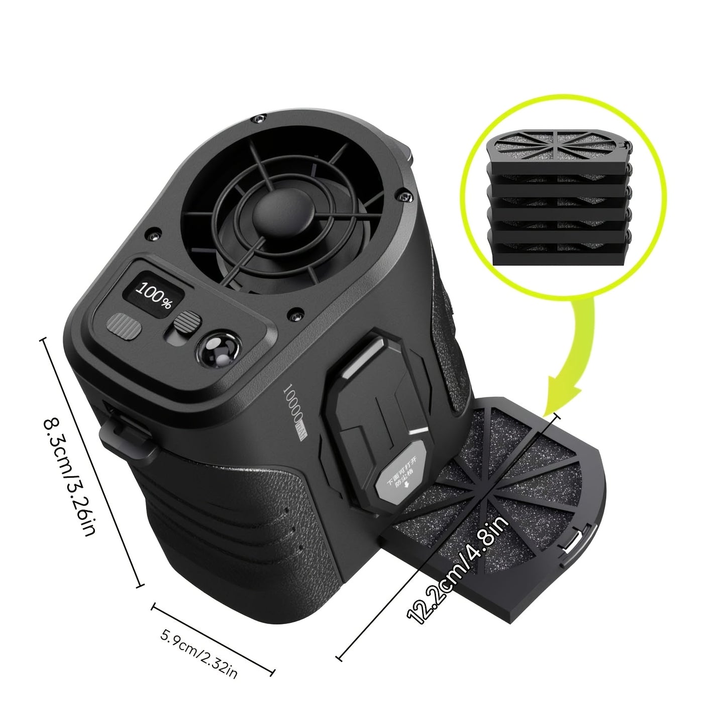 Portable Mini Handheld Fan Rechargeable - Neck, Waist, Belt & Handheld Fan W/USB-C Fast Charge - 5-Speed Digital Display, 8000mAh 35H Runtime, Brushless Motor + LED Light - Essential for Camping, Hiking, Fishing, Backpacking