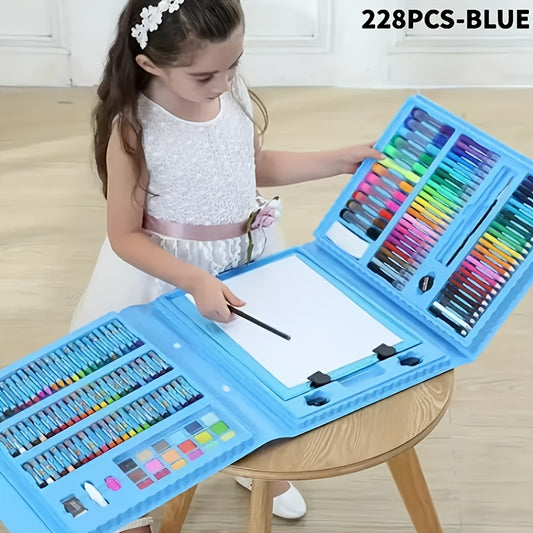 Kids Art Set 228 Pieces With Oil Pastels Crayons Markers