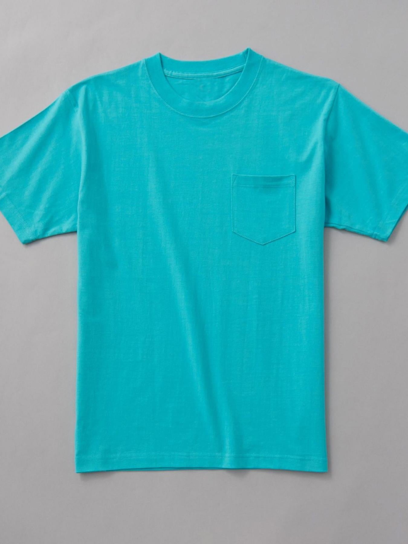 Men's Casual Loose Fit Pocket T-Shirt - Solid Color Short Sleeve Round Neck Tee with Chest Pocket, Machine Washable, Year-Round Versatile Basic Top for Casual Attire (Ideal Christmas Gift) - Available in,, Grey, Navy, PLUS SI