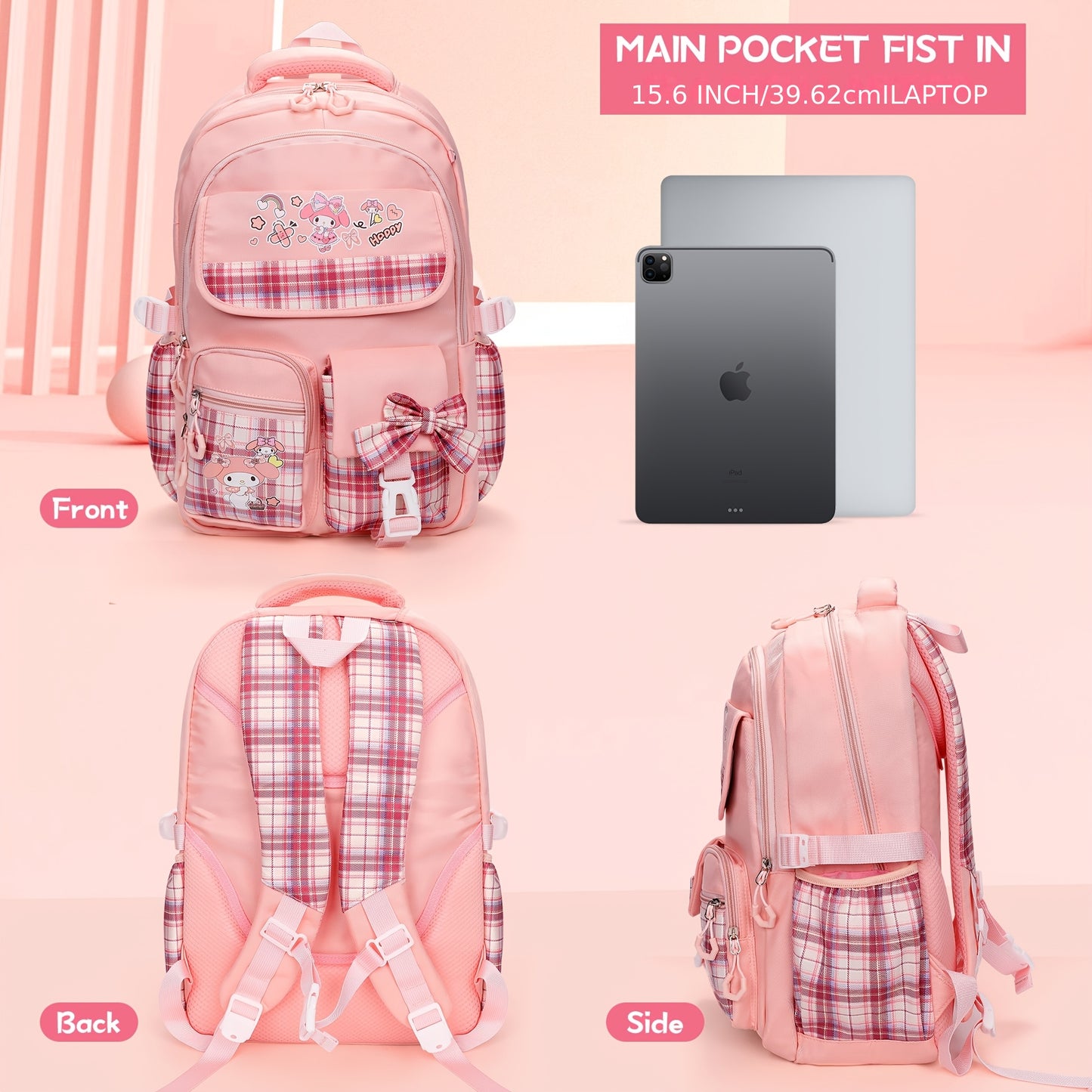 Sanrio For My Melody Backpack With Card Holder And Pockets