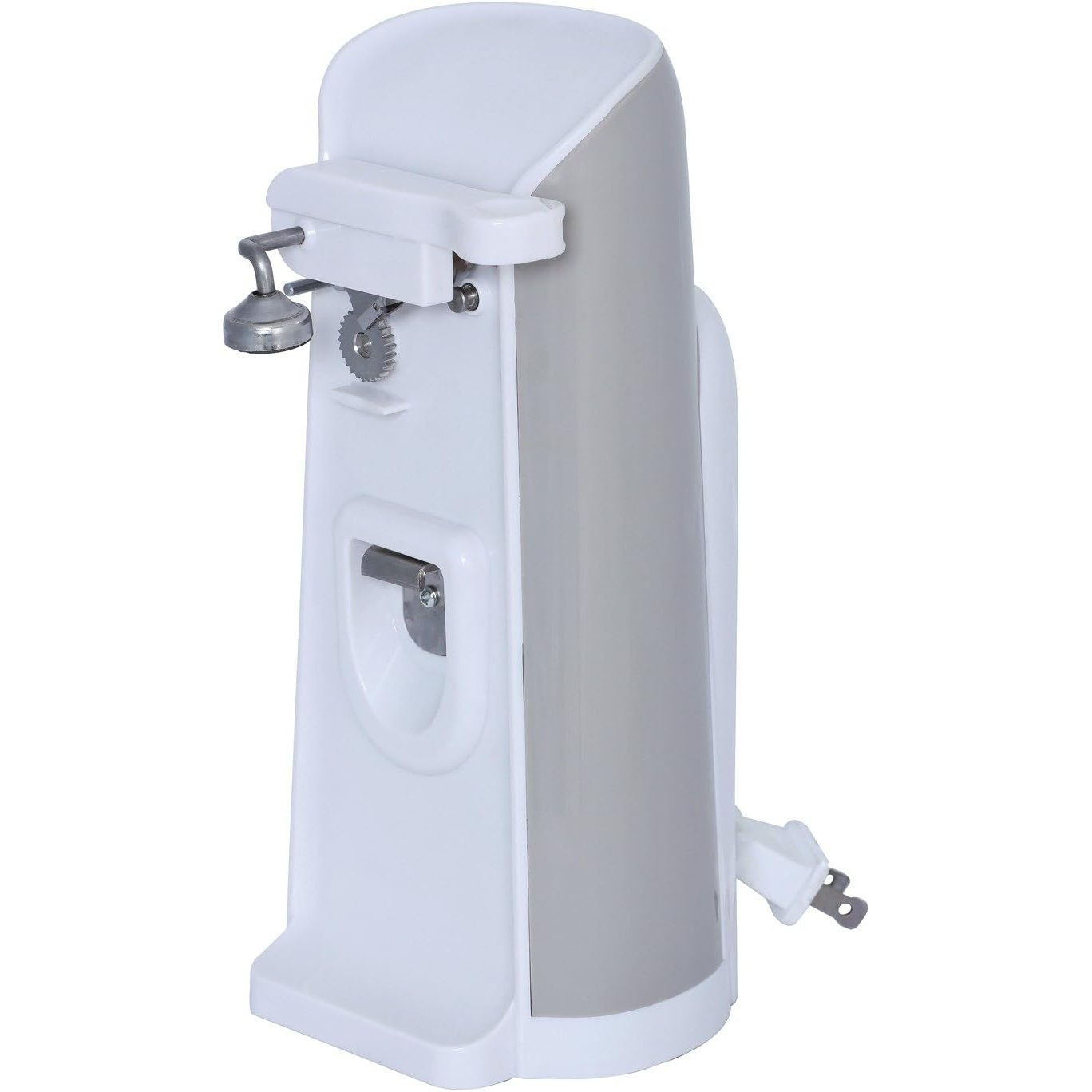 Brentwood Can Opener W/ Built-In Bottle Opener & Knife Sharpener - Wht