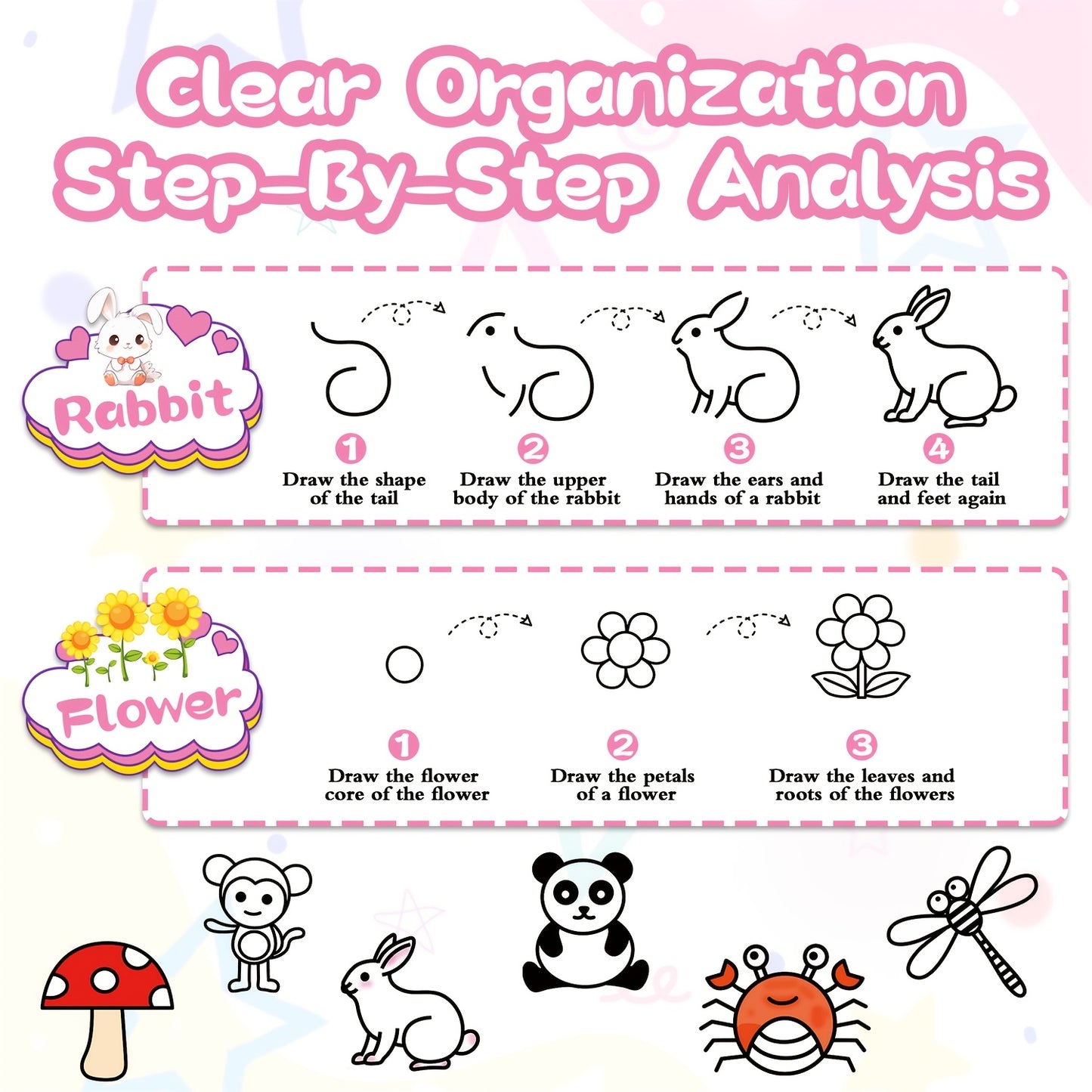 Kids Drawing Sketchbook - How to Draw Anything for Children Ages 3-6, 300+ Step-by-Step Drawing Lessons, Creative Art Projects, Cartoon Characters & Animals, Durable Art Paper, with Educational Activity Book for Preschool & K