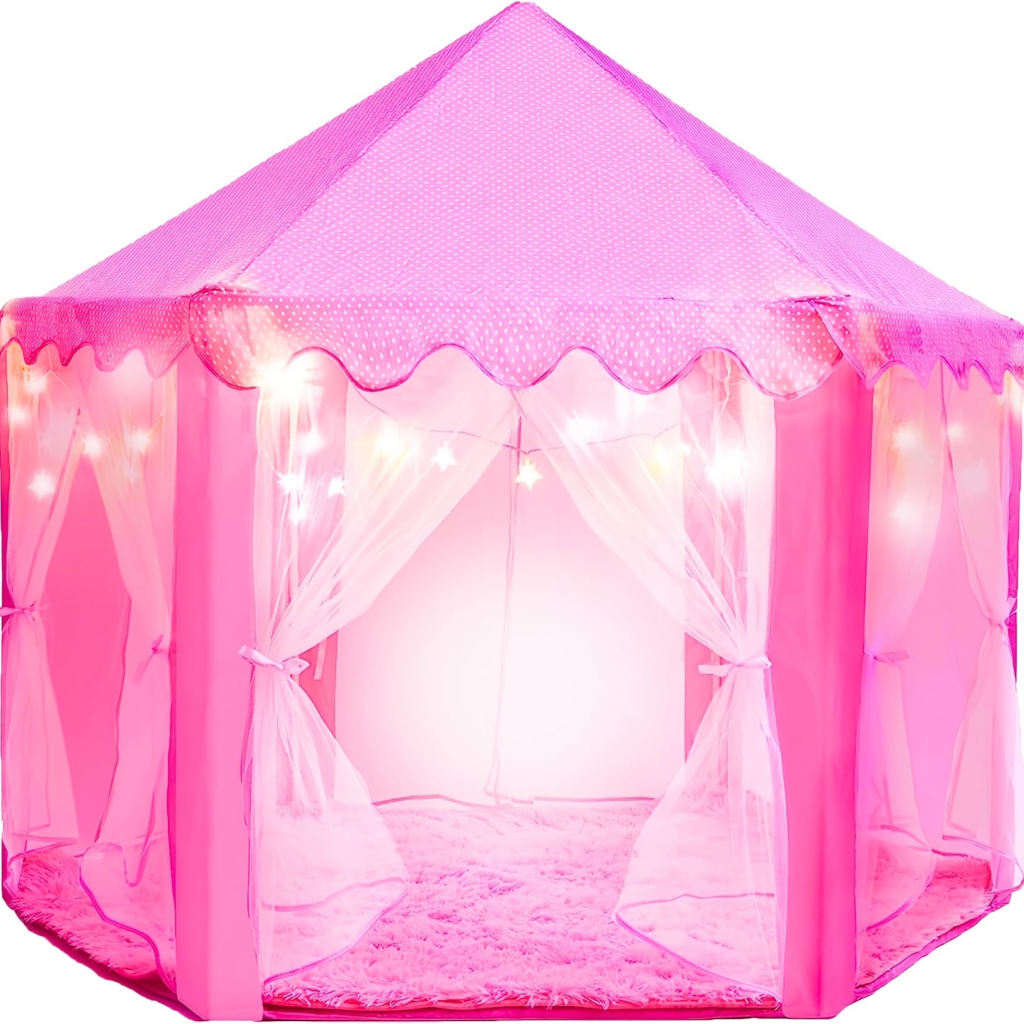 Large Castle Kids Play Tent, Pink, Indoor & Outdoor Playhouse, Ideal Gift for Halloween, Christmas & Easter, Fun Toys & Room Decor for Kids