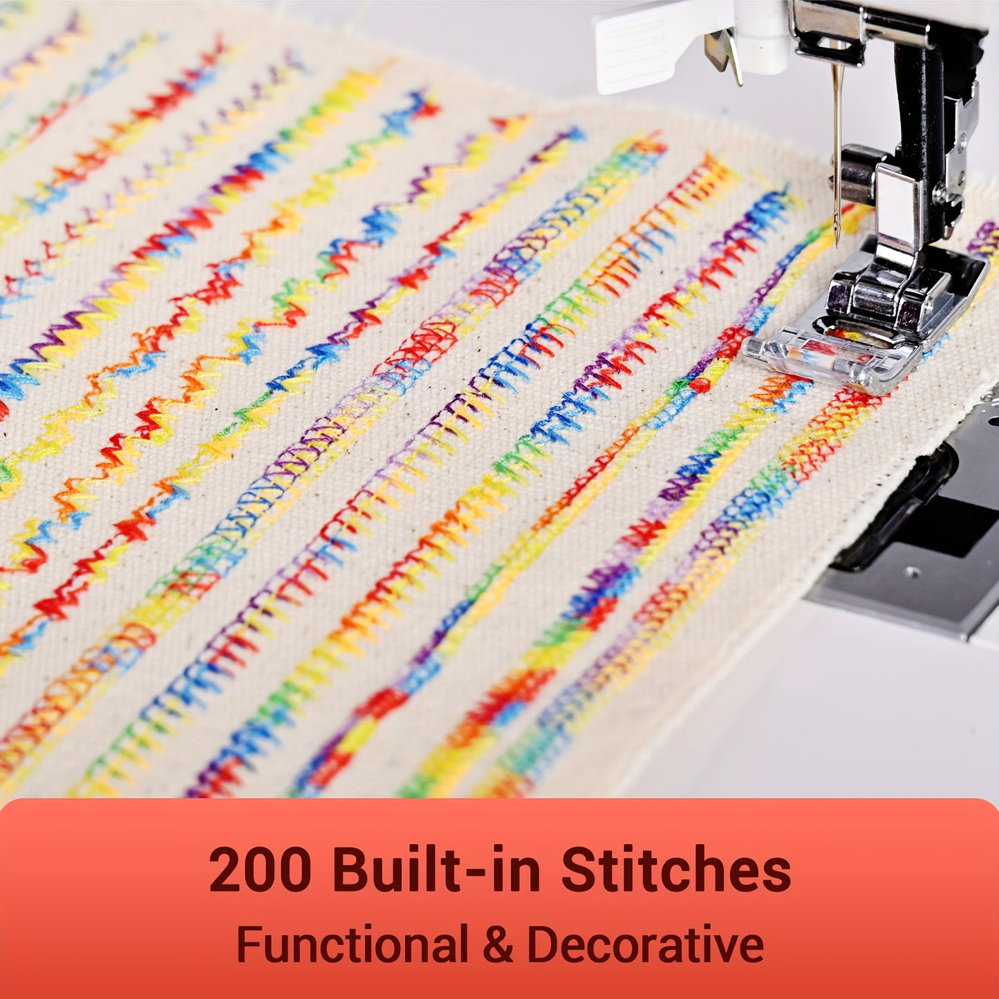 POOLIN EOC02RE Electronic Sewing Machine With 293 Stitches