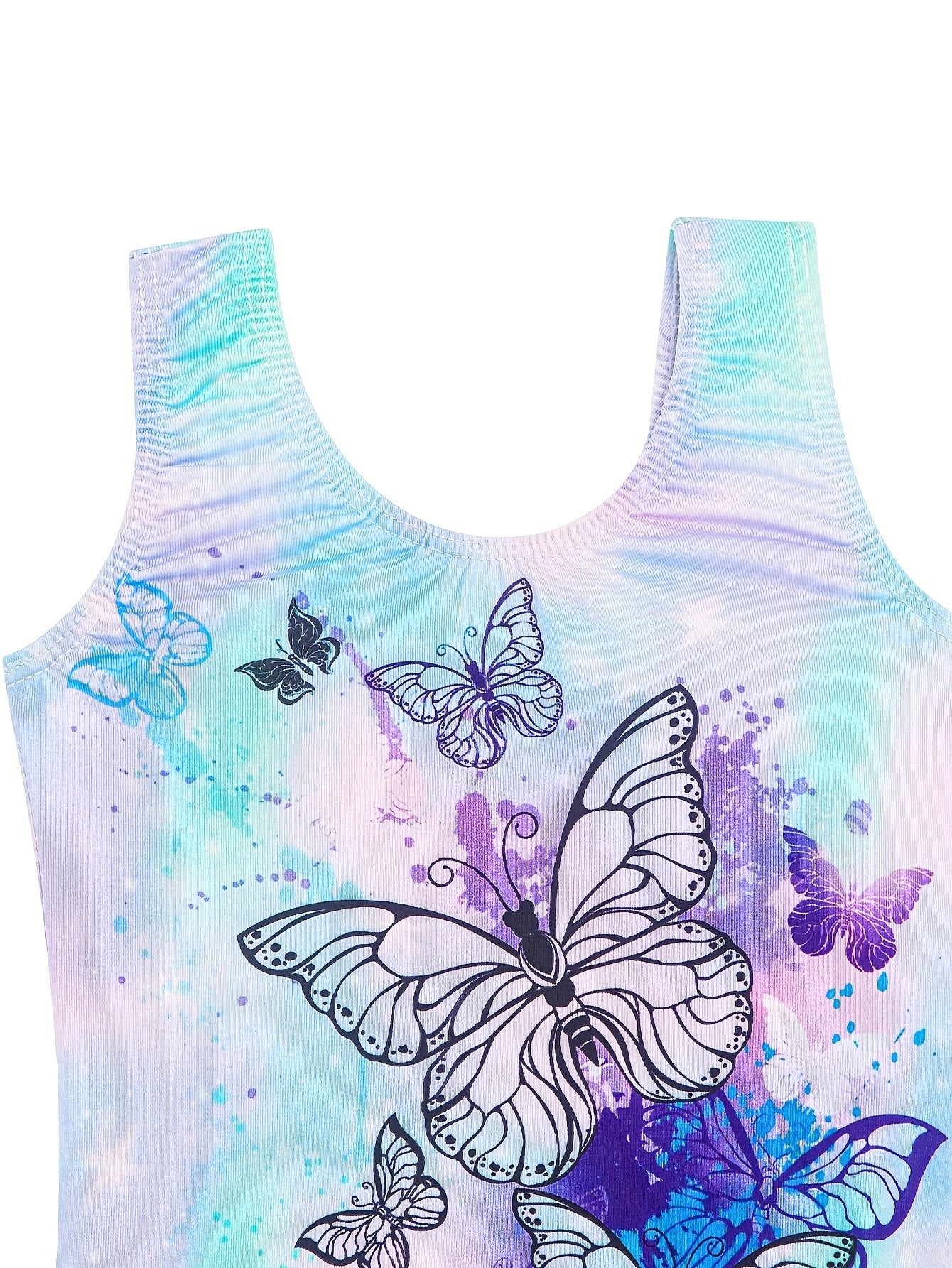 Girls' Gymnastics Bodysuit Set, Shiny Ballet Dance Outfit with Three Pieces Including Sparkling Shorts And a Headpiece.