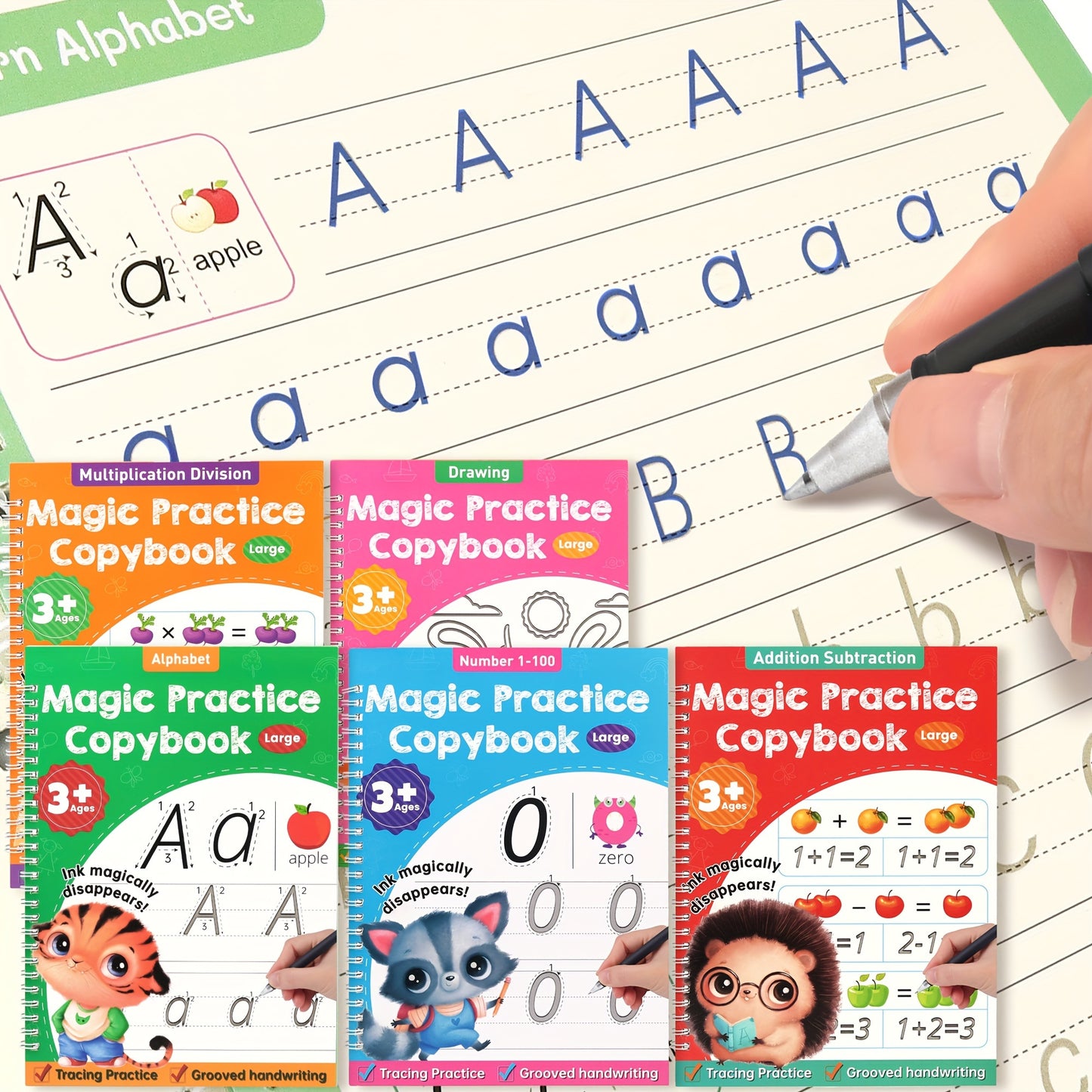 Upgraded 3D Groove Handwriting Practice Book For Kids