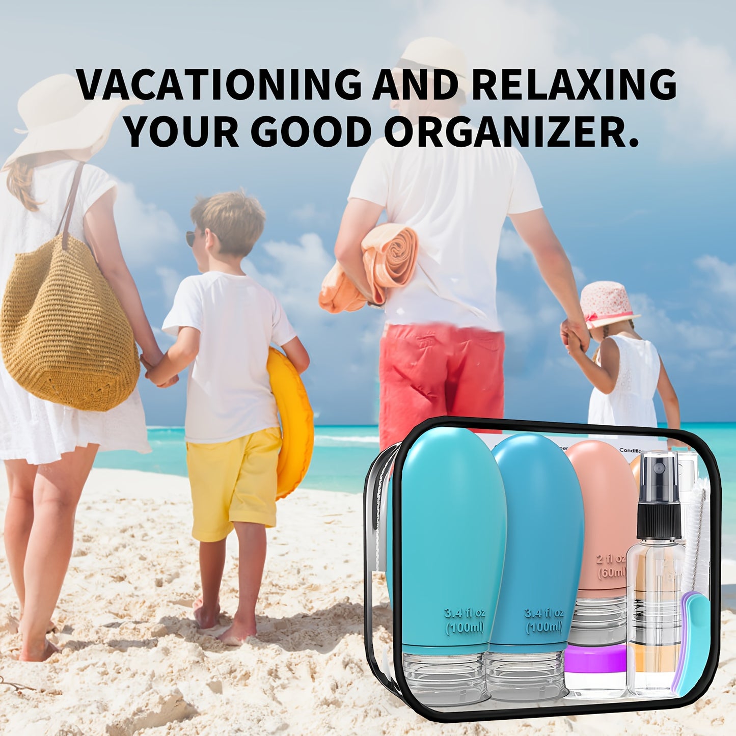 17pcs Travel Bottles Set for Toiletries, Squeezable Silicone Bottles, Travel Essentials for Shampoo Conditioner Lotion Face Cream, Toiletries Container for Shampoo Toner Cosmetic Containers, Can Be Used to Hold Skin Care Prod