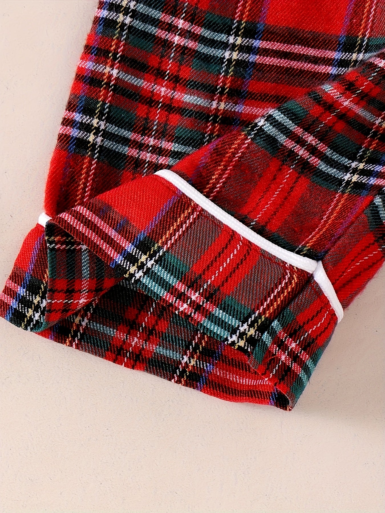 2pcs Girls' Plaid Shirt & Pants Set - Red/White/Black Checkered Toddler Outfit, Long Sleeve Button-Front Blouse & Matching Trousers, Spring/Fall Casual Play Clothes for Olds (Hand Washable), Perfect for Outdoor