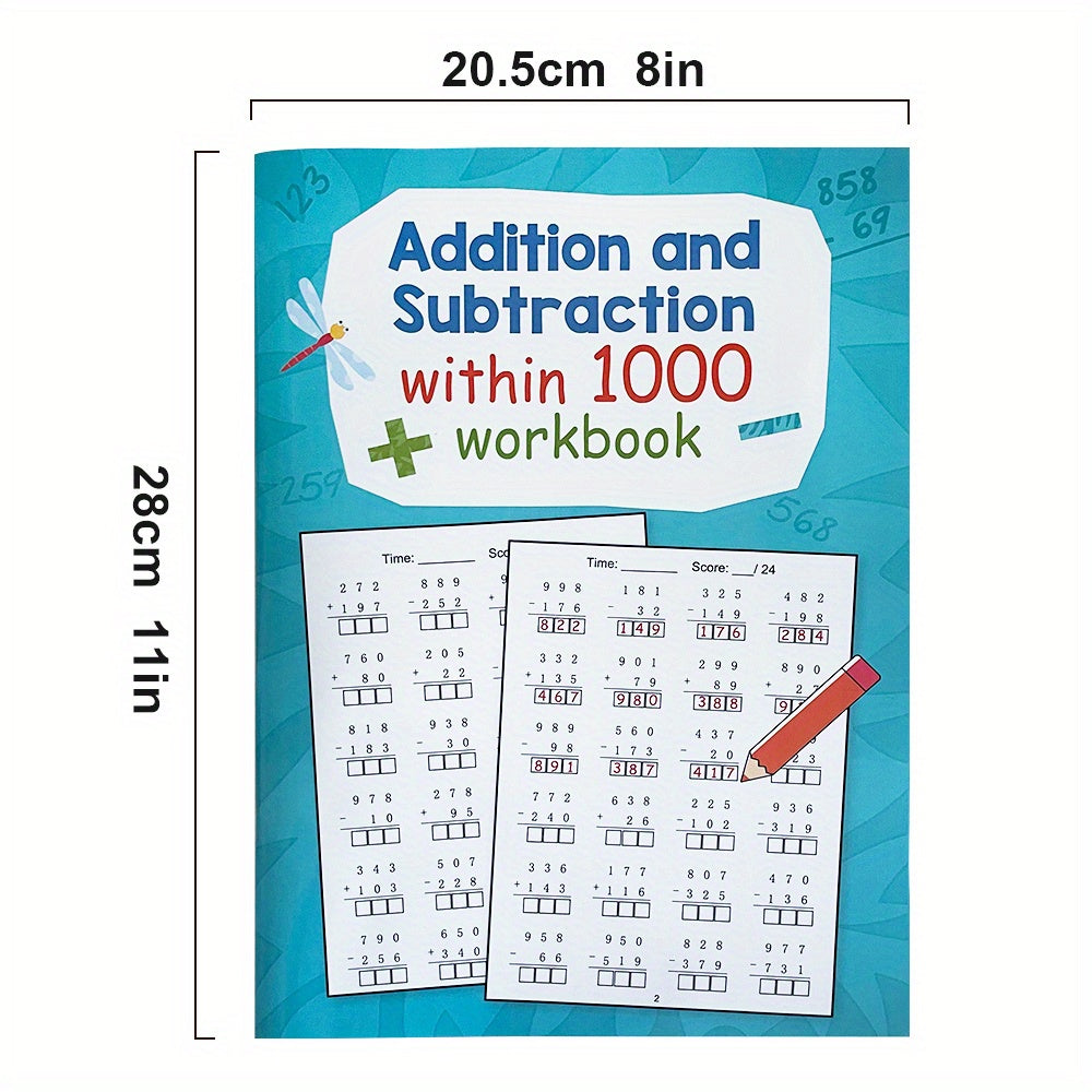 Addition And Subtraction Workbook For Kids 0 1000 Color Coded Exercises Primary School Math Homeschool English