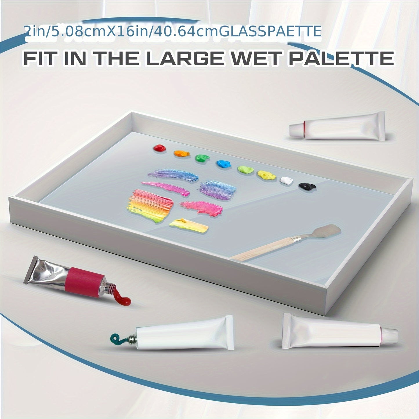 Tempered Glass Palette For Oil Painting Scratch Resistant Easy Clean