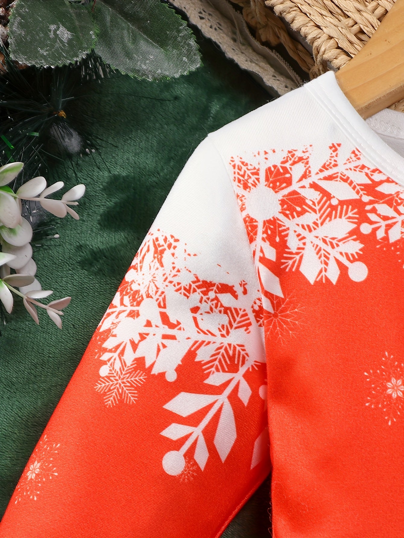 Toddler Girls Christmas Long Sleeve Dress With Snowman Reindeer Pattern