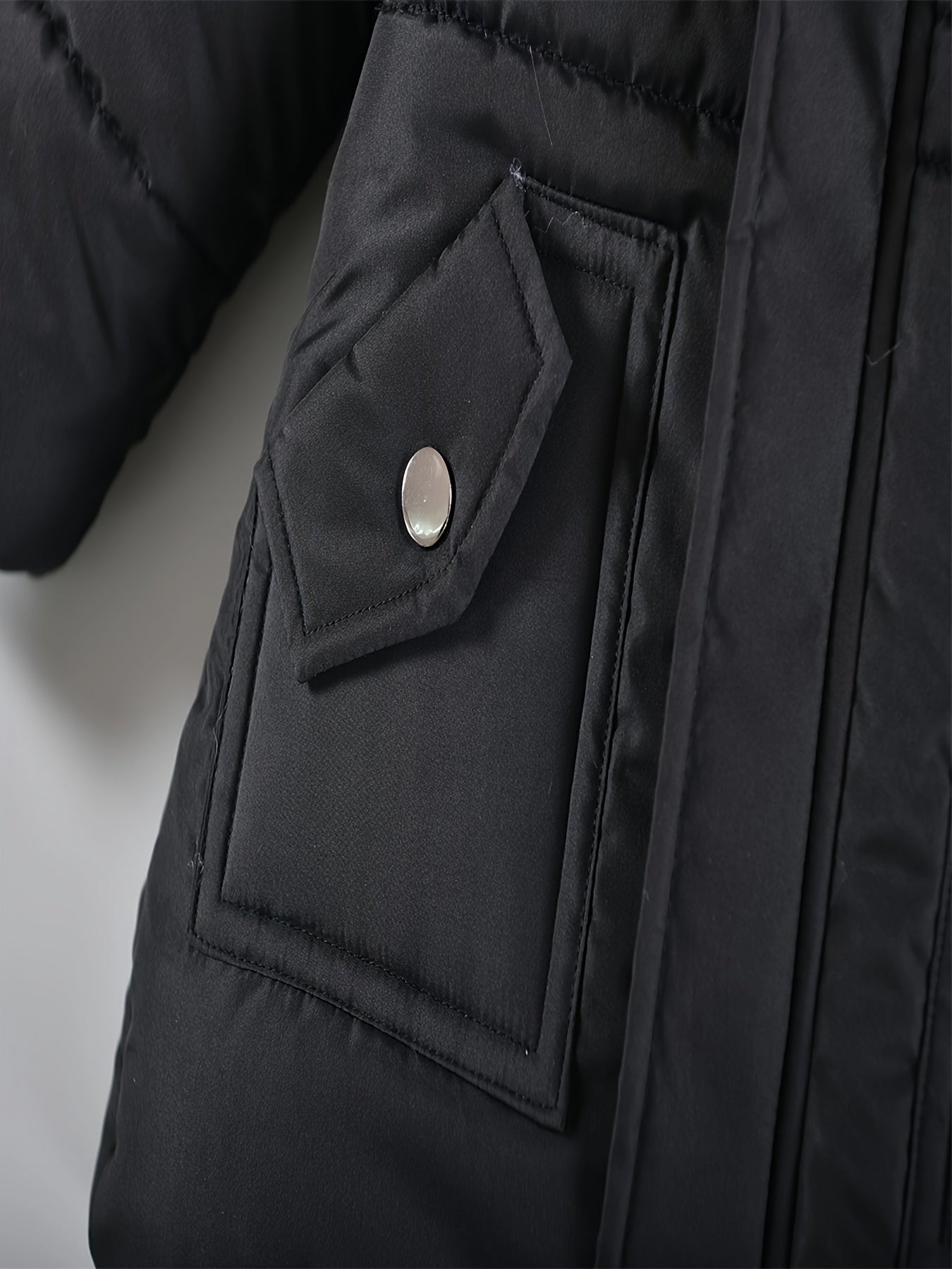 [Pink Winter Parka] Winter Pink Girls' Parka | Thickened Warm Jacket with Faux Fur Hood, Zip-Up Outerwear, Polyester, Machine Washable, 3-7Y, Cozy Youngsters Outerwear, Floral Winter Coat, Plush Lined Comfort