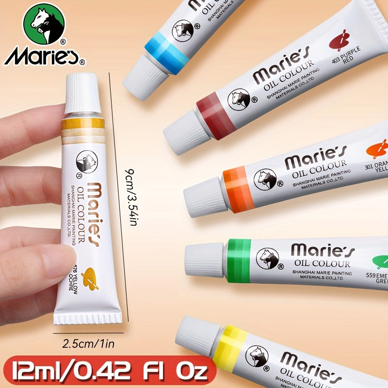 Marie's 19 Piece Oil Paint Kit With Brushes Professional Grade