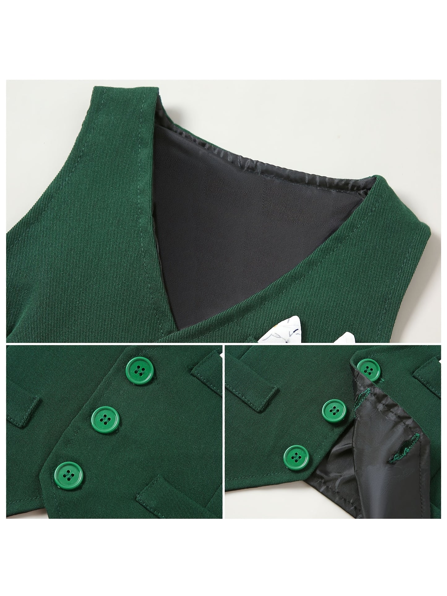 Baby Boy Formalwear Suit Set Shirt Bow Tie Vest Pants