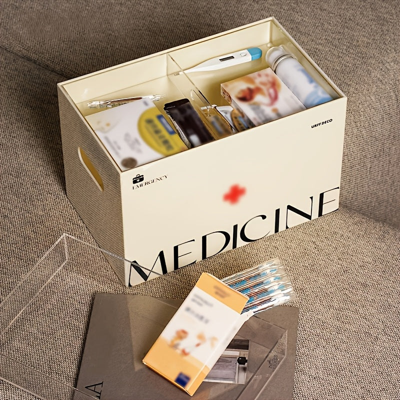Acrylic Medicine Box Dustproof Double Layer For Home First Aid Kit Large Capacity Storage Box