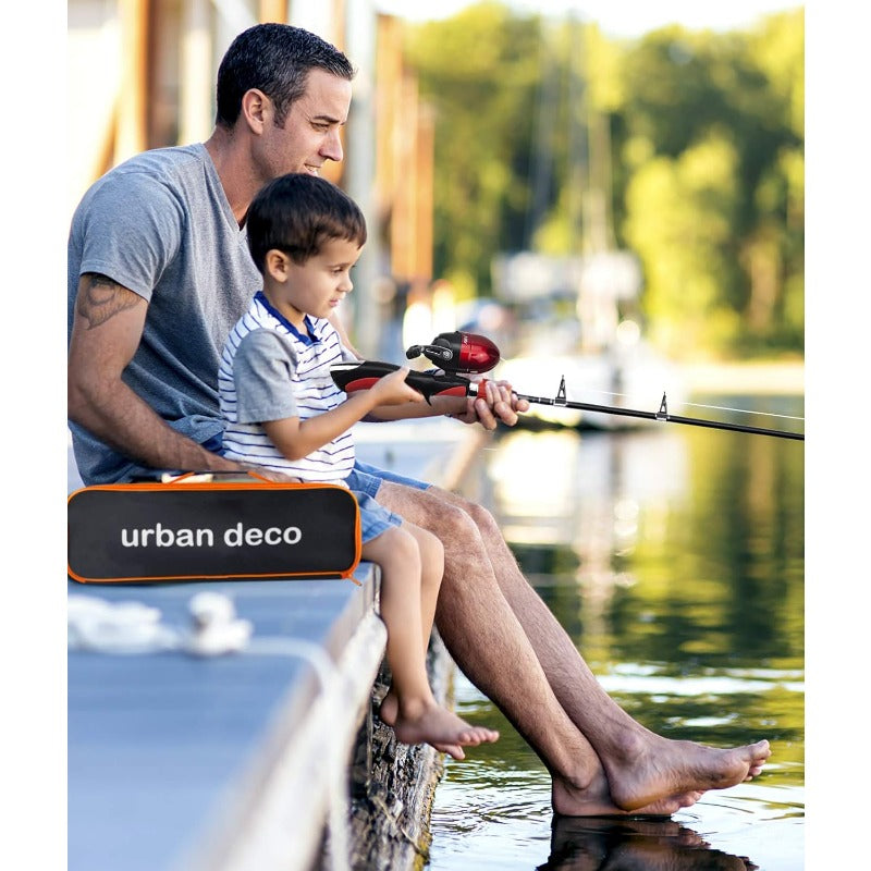 Youth Beginner Fishing Rod And Reel Combo Kit With Telescopic Portable Pole Pre Spooled Line And Tackle Box