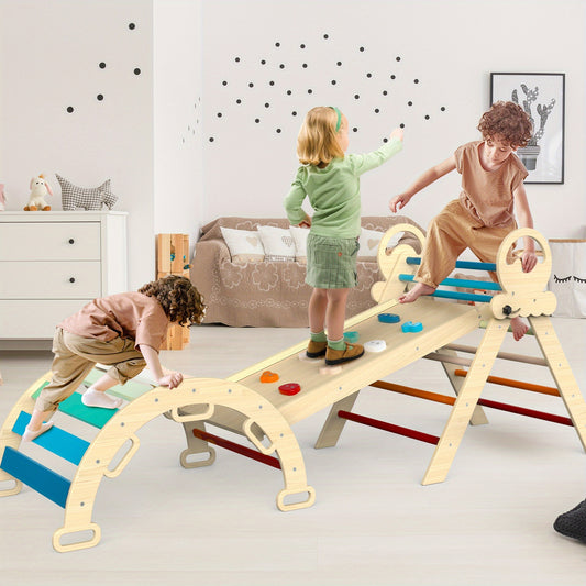 Pikler Triangle Set With Cushion and Bonus Stepping Stones