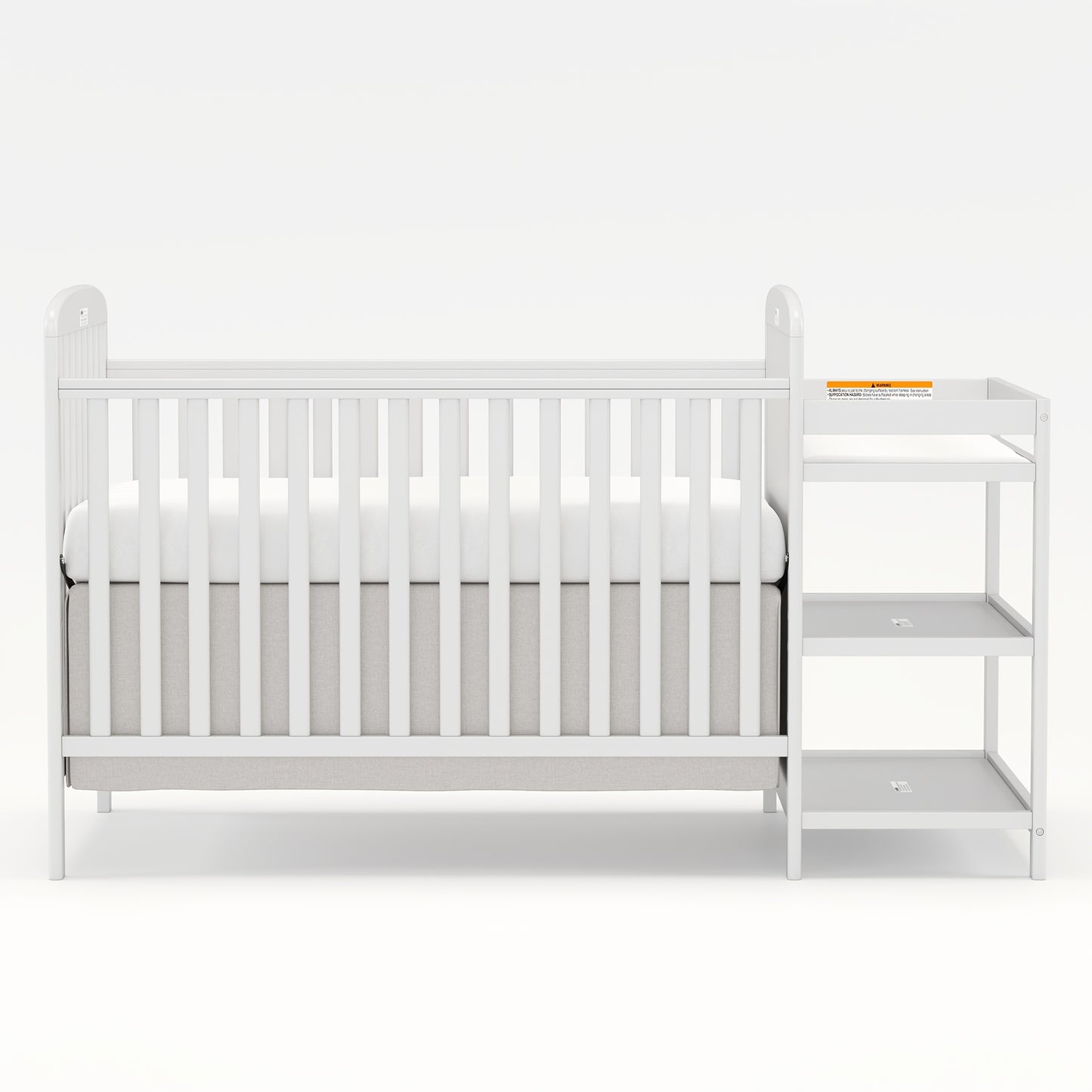 Goldzone 3-in-1 Convertible Baby Crib with Storage and Changing Table