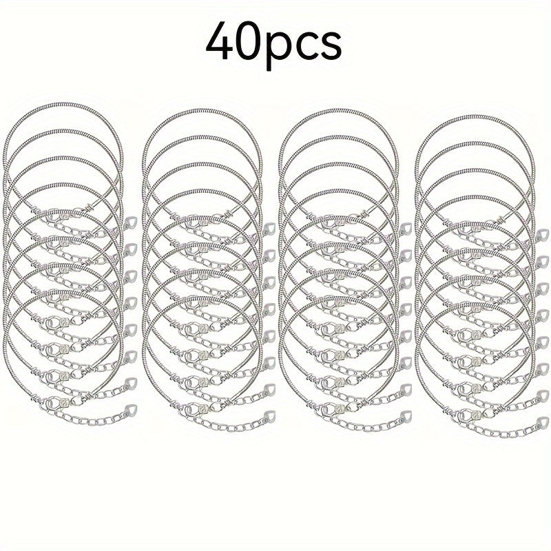 40pcs Phantom Charm Bracelet Making Kit for Teens & Adults 18+, 1.97-Inch Retractable Snake Chain with Tool Clip, Casual Jewelry Crafting Materials, Iron Alloy Beads and Accessories, Phone Charm For Women, Phone Charm For Men