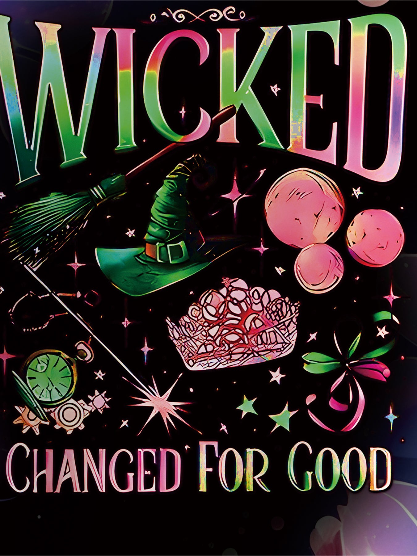 Wicked Themed 2pcs Girls' 3D Print Hoodie and Pants Set, Fashionable Casual Outfit, 100% Polyester Suitable for Girls Going Out, Perfect Gift for Girls, Perfect for Outdoor