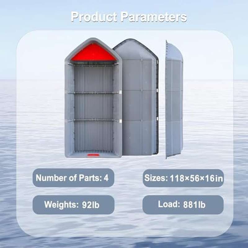 LECARDIO Folding Fishing Kayak - Portable Motorboat for 1-2 Person Heavy-Duty Collapsible Boat with Motor Mount, Bow Motor Compartment & PPR - Stable Kayak for Lakes, Rivers, - Easy Assembly, No Roof Rack Needed