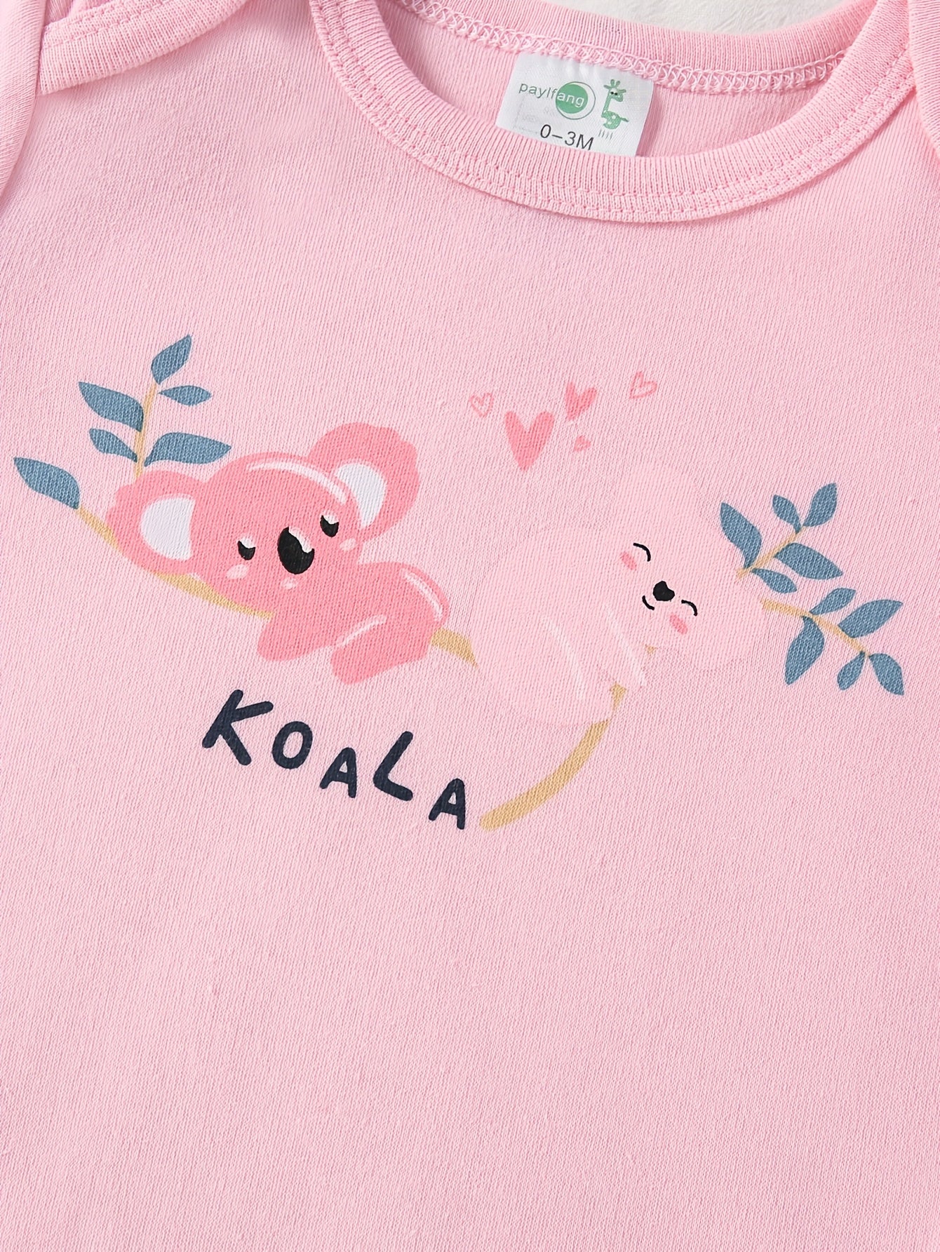 4pcs Set Baby Girl First Year Outfits - Cute Koala & & Ladybug & Flamingo Rompers, Long Sleeve Snap-Fit Jumpsuits, All-Season Clothes (0-12 Months), Machine Washable Wear, Perfect for Outdoor