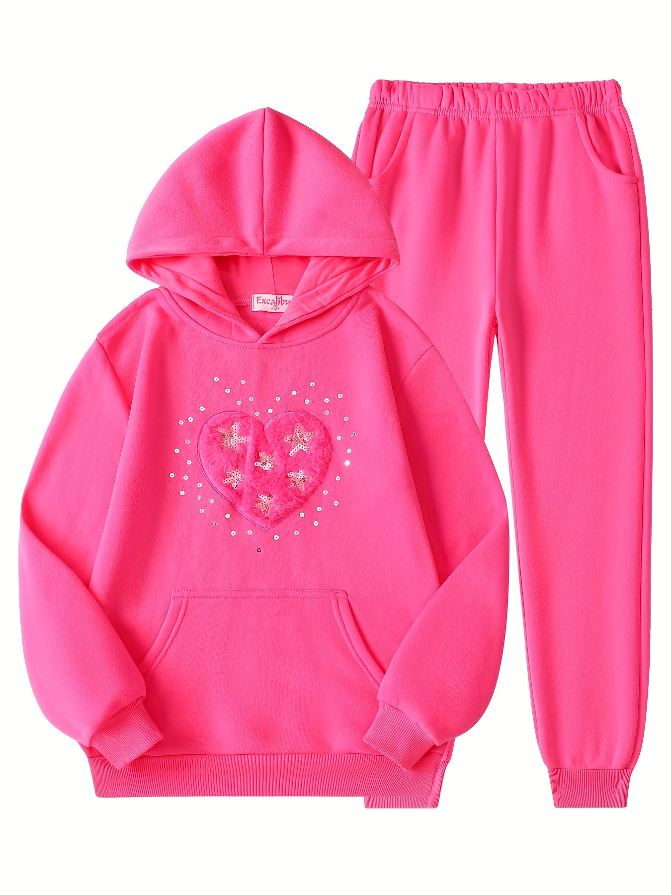 Girls Velvet Hooded Sweatshirt With Floral Print And Roses