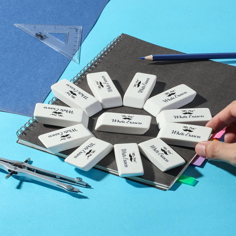 Mr Pen Large Rubber Erasers 100 Pieces Bulk Pack Smudge Free No Residue Oval Erasers for Pencils
